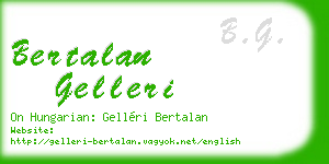 bertalan gelleri business card